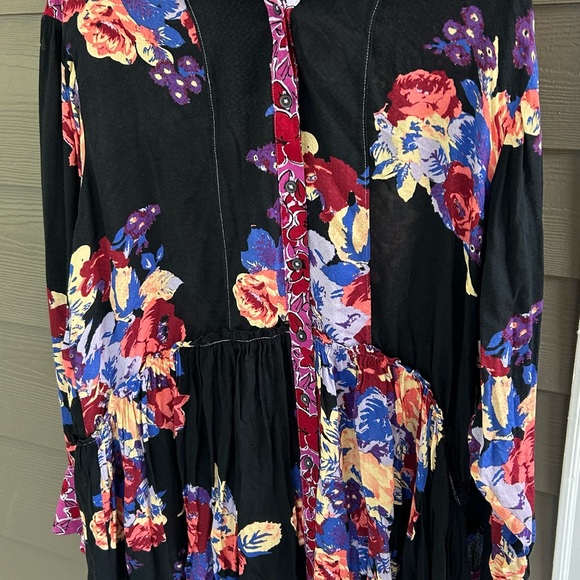 NWT FREE PEOPLE Floral Babydoll Shirt Top Size Small - Picture 3 of 7